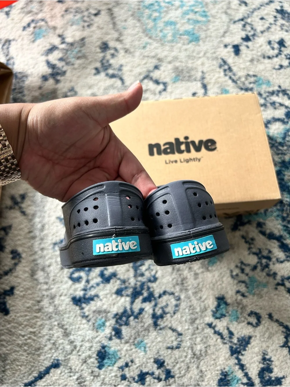 Native Black Slip-On Perforated Clog by Native